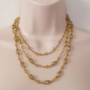 Triple Strand Beaded Necklace